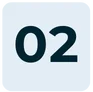 A square icon with a light blue background and the number "02" in dark blue at the center gives a refreshing, new look to your home screen.