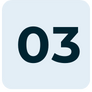 A light gray square, perfect for any home decor, displaying the number "03" in bold, dark blue font.