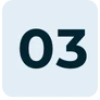 A light gray square, perfect for any home decor, displaying the number "03" in bold, dark blue font.